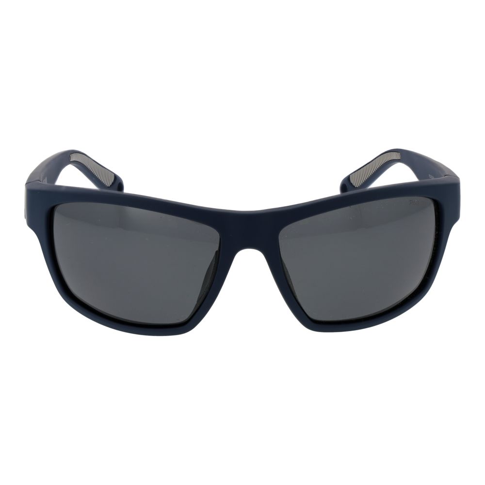 Polaroid Unisex Sunglasses – Blue Plastic Frame, Grey Lenses
