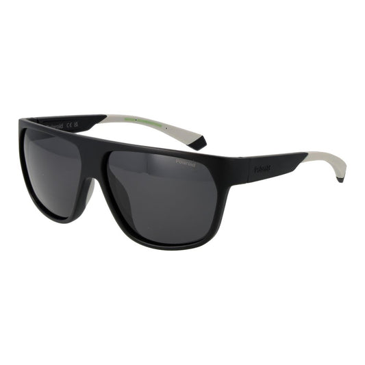 Polaroid Men's Sunglasses – Black Plastic Frame, Grey Polarized Lenses