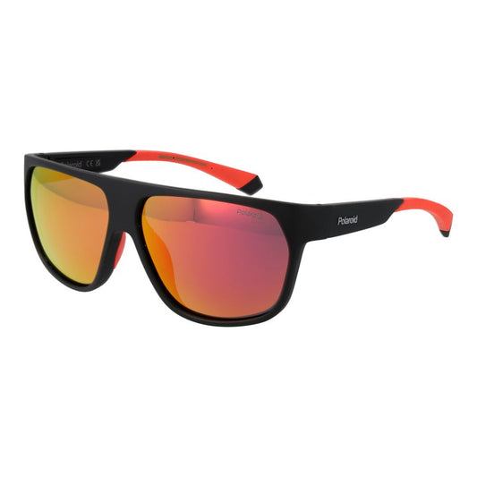 Polaroid Men's Sunglasses – Black Plastic Frame, Mirrored Lenses