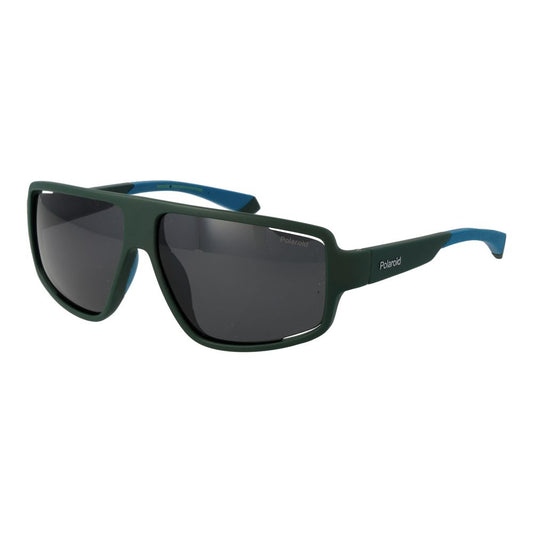 Polaroid Men's Sunglasses – Green Full-Rim Frame, Grey Polarized Lenses