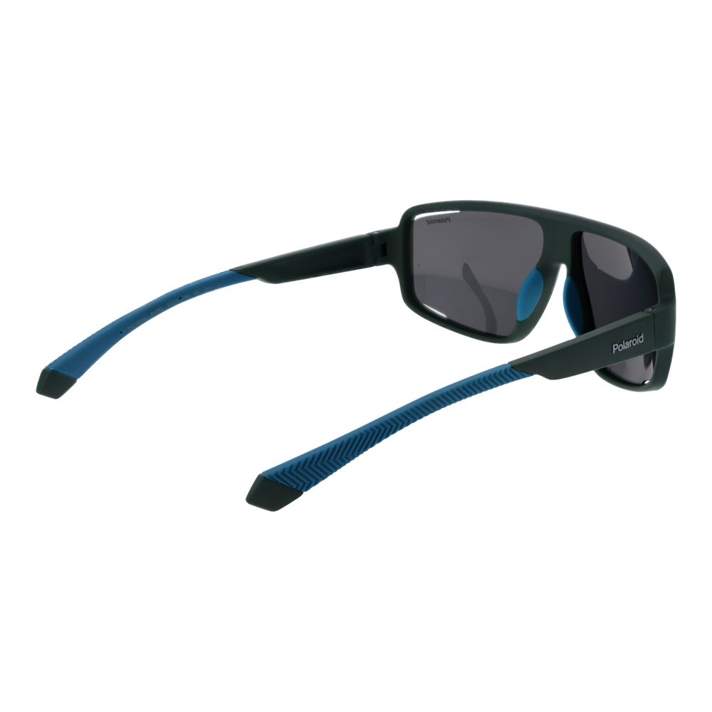 Polaroid Men's Sunglasses – Green Full-Rim Frame, Grey Polarized Lenses