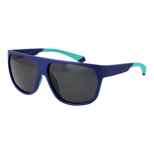 Polaroid Men’s Sunglasses – Blue Plastic Frame, Grey Lenses
