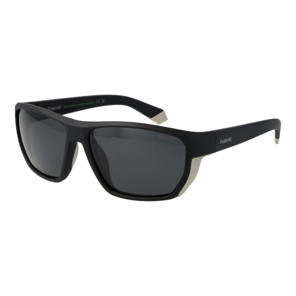 Polaroid Men's Sunglasses – Black Plastic Frame, Grey Polarized Lenses