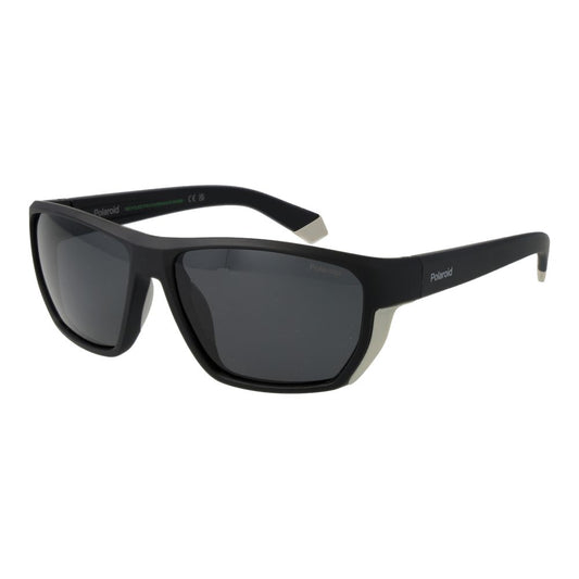 Polaroid Men's Sunglasses – Black Plastic Frame, Grey Polarized Lenses