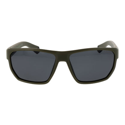 Polaroid Men’s Bicolor Sunglasses – Green Plastic Frame, Grey Lenses