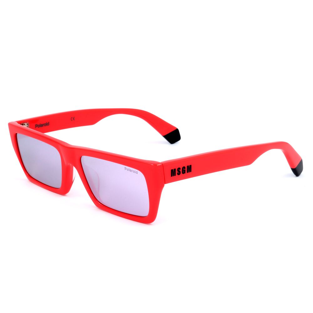 Polaroid Men’s Sunglasses – Red Acetate Frame, Grey Lenses