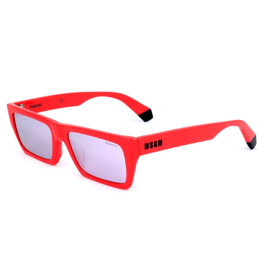 Polaroid Men’s Sunglasses – Red Acetate Frame, Grey Lenses