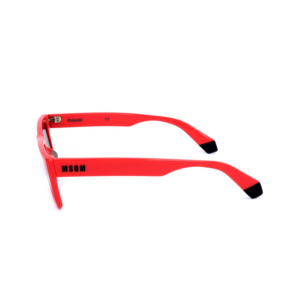 Polaroid Men’s Sunglasses – Red Acetate Frame, Grey Lenses