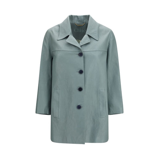 Chloé Blue Lambskin Leather Jacket