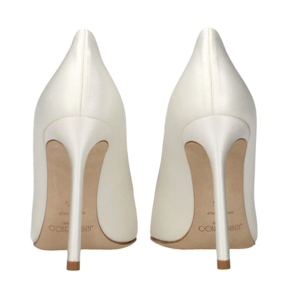 Jimmy Choo Beige Satin Platform Pumps - Elevate Your Elegance