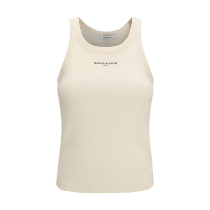 Maison Kitsuné Beige Cotton Sleeveless T-Shirt