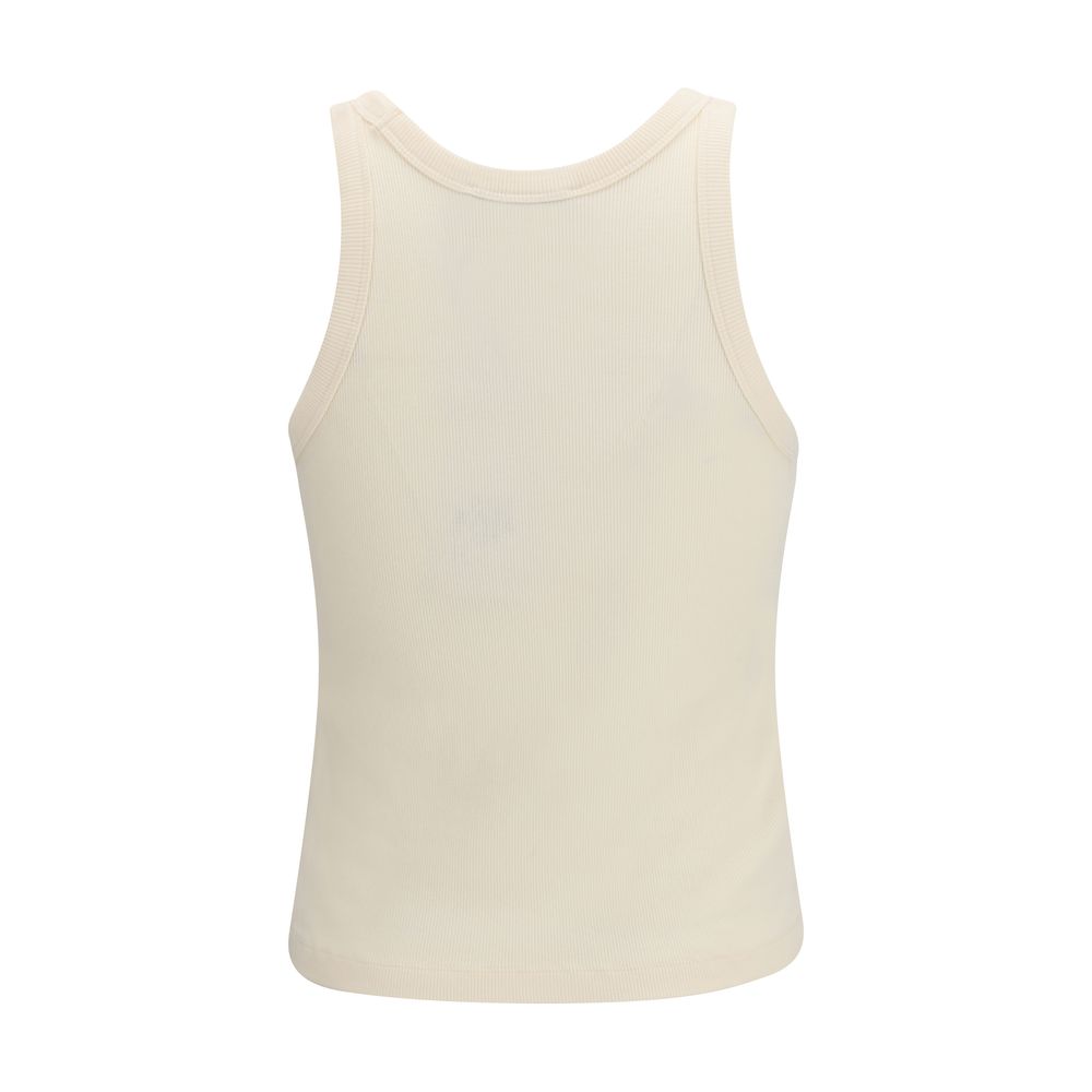 Maison Kitsuné Beige Cotton Sleeveless T-Shirt