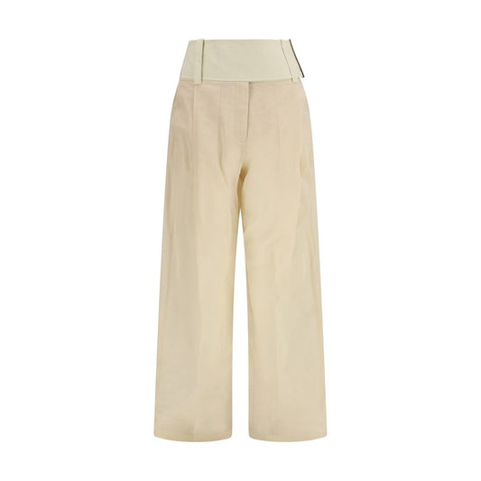 Max Mara Ferito Beige Cotton Casual Pants