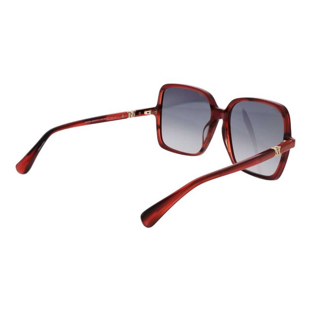 Max Mara Women’s Sunglasses – Burgundy Square Frame, Grey Gradient Lenses