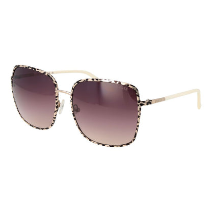 Guess Women’s Sunglasses – Gold Square Frame, Purple Gradient Lenses