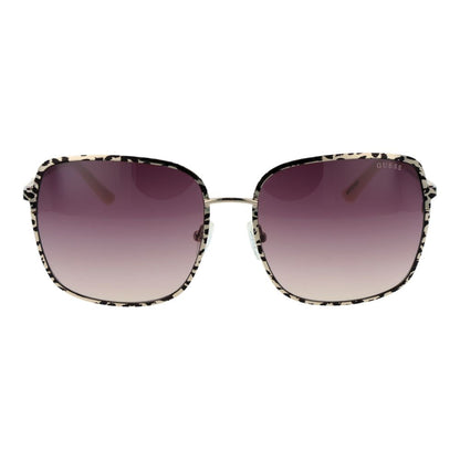 Guess Women’s Sunglasses – Gold Square Frame, Purple Gradient Lenses
