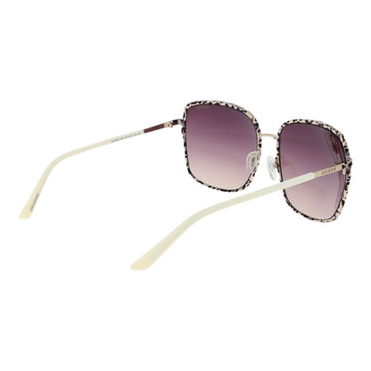 Guess Women’s Sunglasses – Gold Square Frame, Purple Gradient Lenses