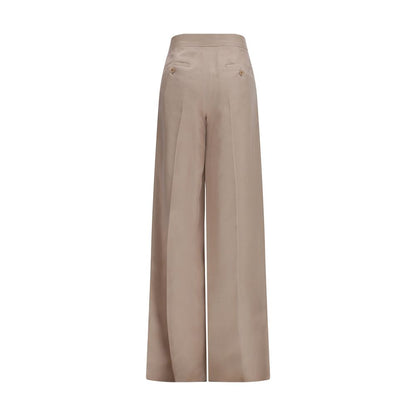 Max Mara Rasoio Beige Silk Casual Pants