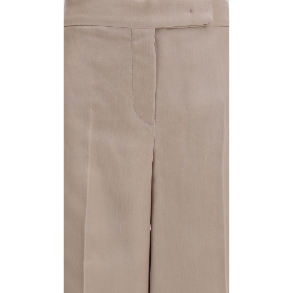 Max Mara Rasoio Beige Silk Casual Pants