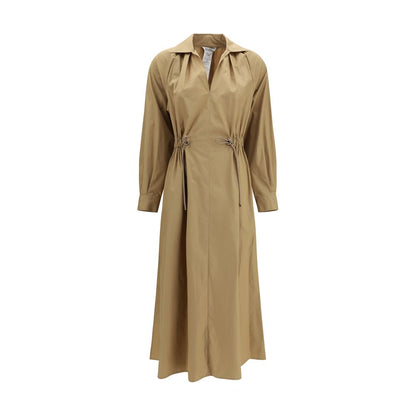 Max Mara Beige Cotton Casual Dress - Pedaggi Midi Dress