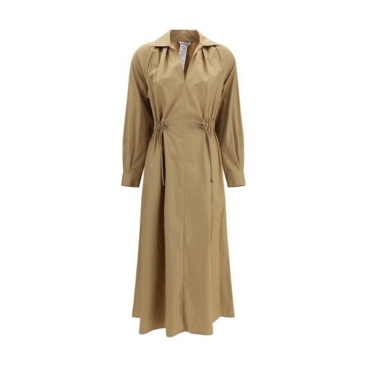 Max Mara Beige Cotton Casual Dress - Pedaggi Midi Dress