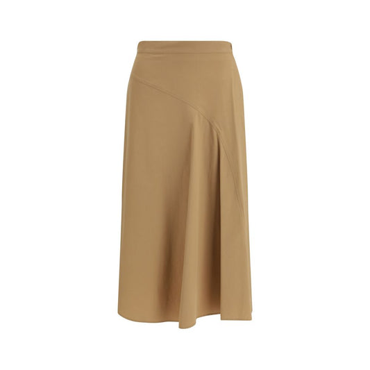 Max Mara Beige Cotton Midi Skirt - Zattera Collection