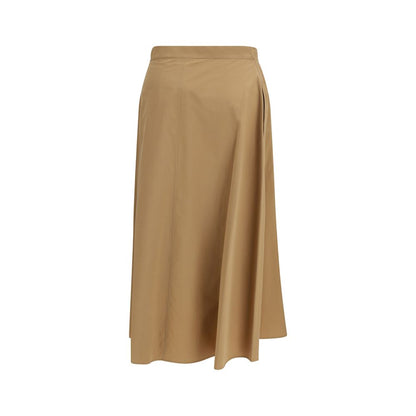 Max Mara Beige Cotton Midi Skirt - Zattera Collection