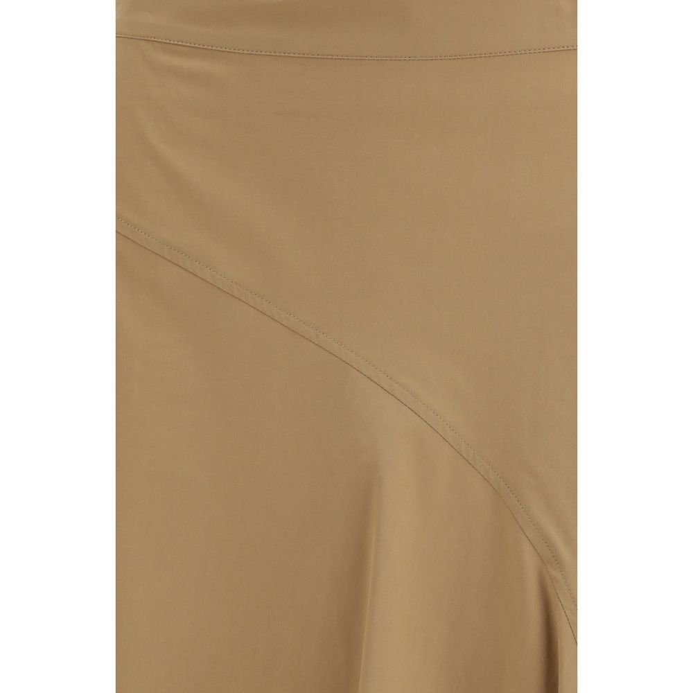 Max Mara Beige Cotton Midi Skirt - Zattera Collection