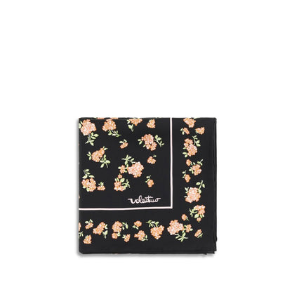 Valentino Garavani Black Silk Scarf - Mazzetto Coriandolo Print