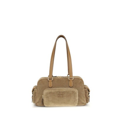 Miu Miu Beige Cotton Shoulder Bag: A Chic Blend of Retro and Modern