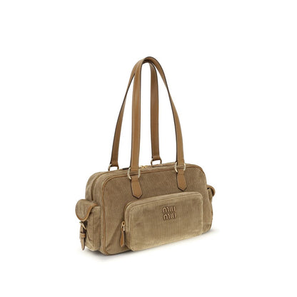 Miu Miu Beige Cotton Shoulder Bag: A Chic Blend of Retro and Modern