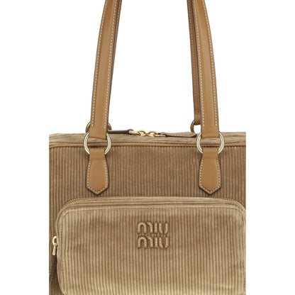 Miu Miu Beige Cotton Shoulder Bag: A Chic Blend of Retro and Modern