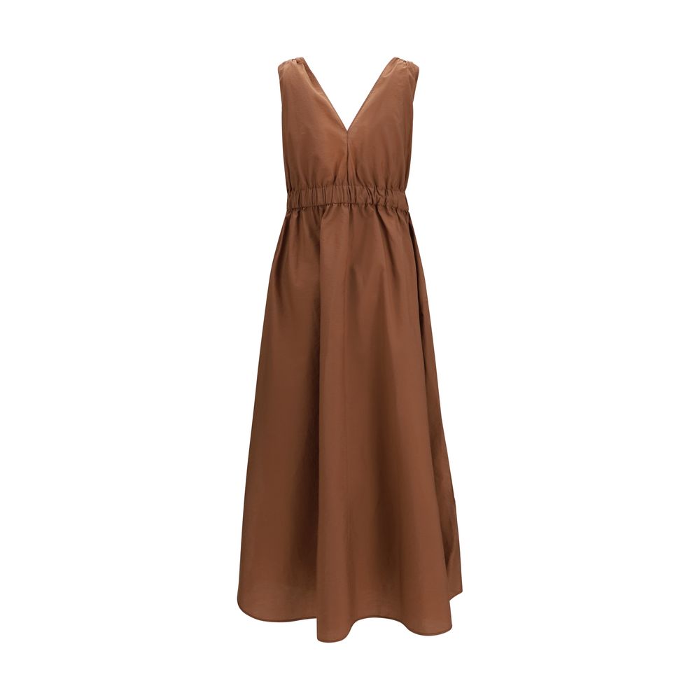 Brunello Cucinelli Brown Cotton Poplin Dress
