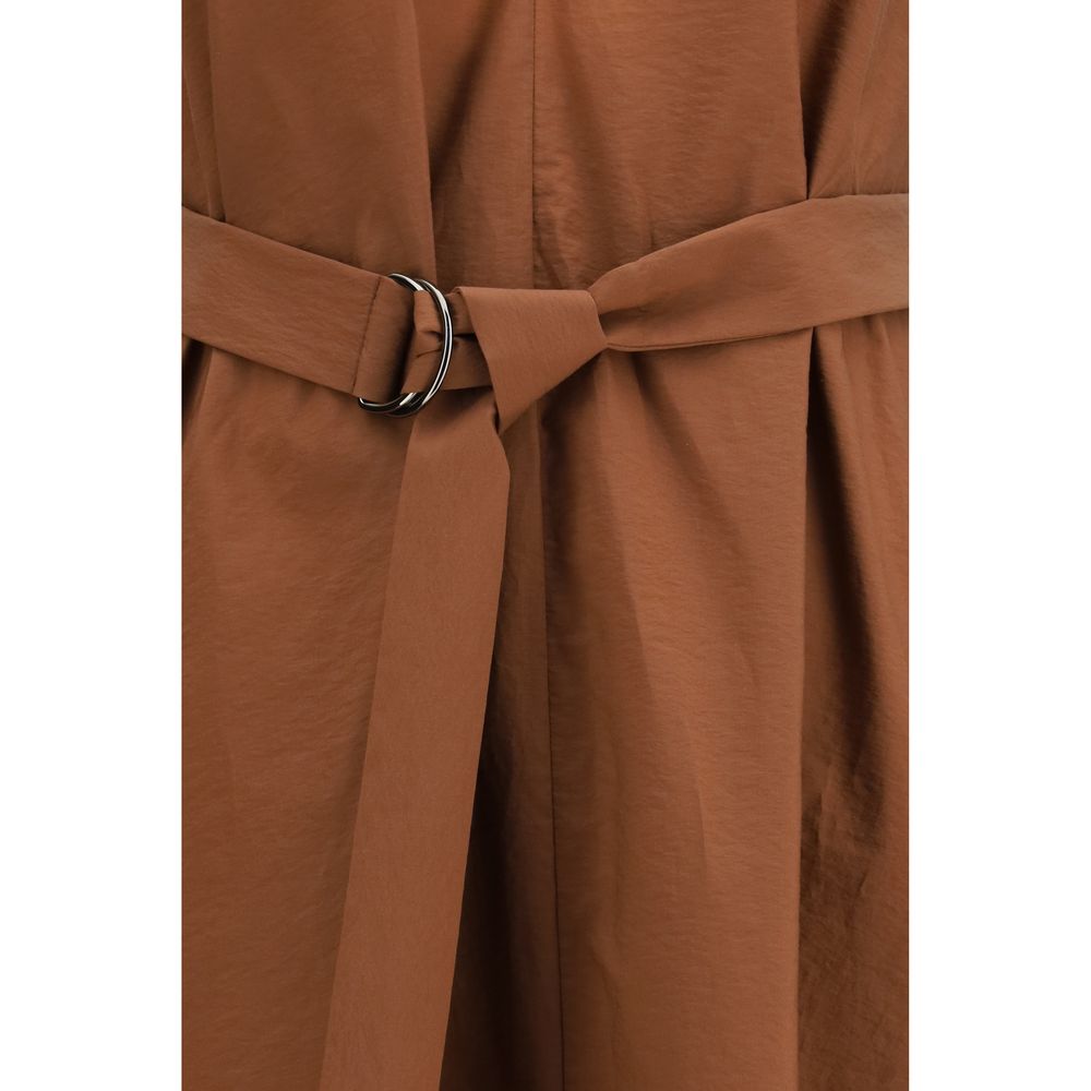 Brunello Cucinelli Brown Cotton Poplin Dress