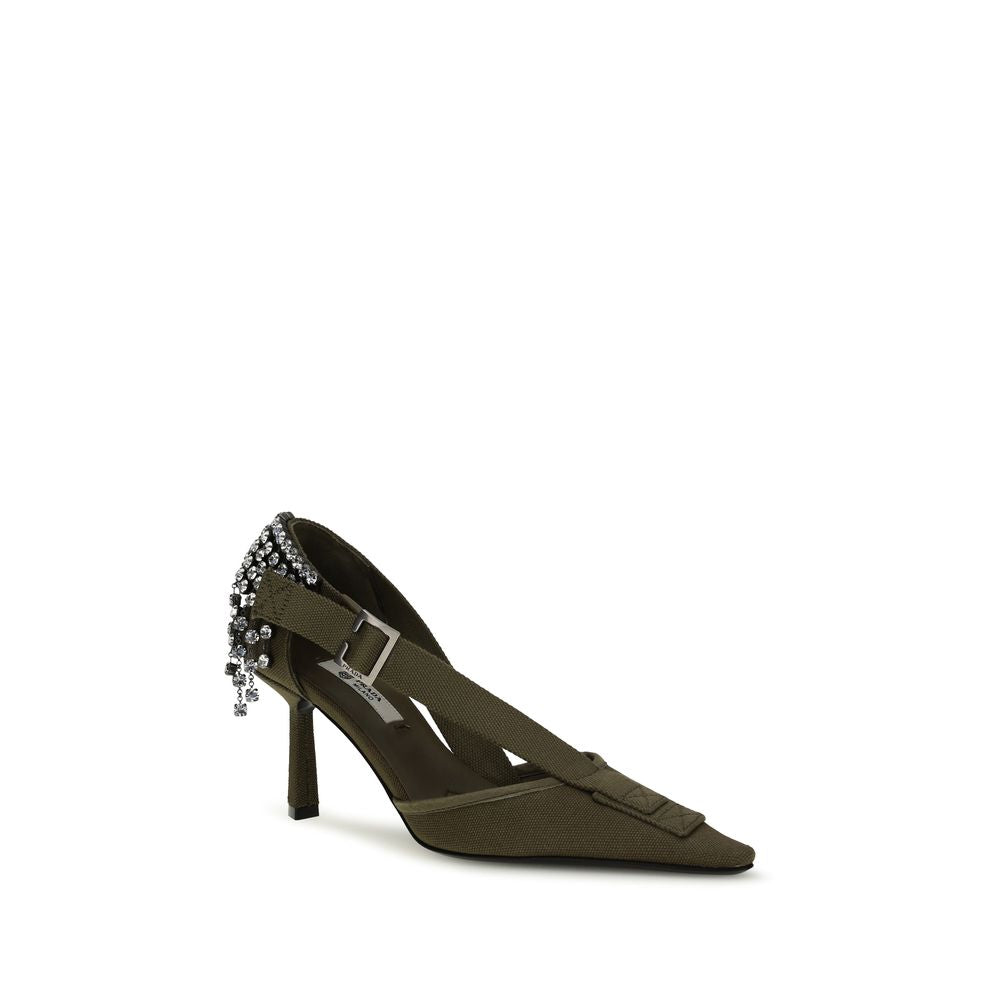 Prada Army Green Canvas Pump