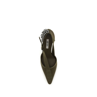 Prada Army Green Canvas Pump