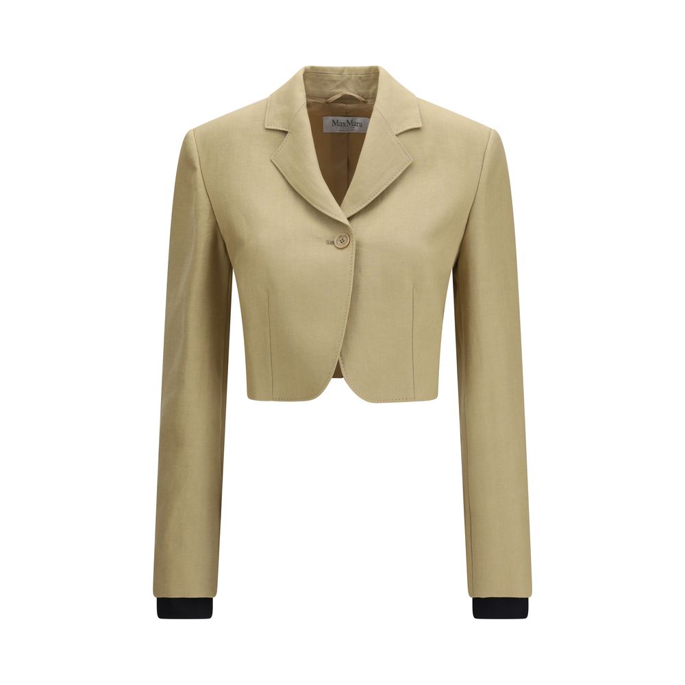 Max Mara Buono Beige Linen Denim Jacket
