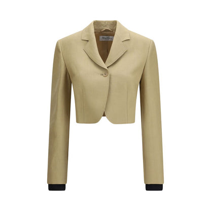 Max Mara Buono Beige Linen Denim Jacket