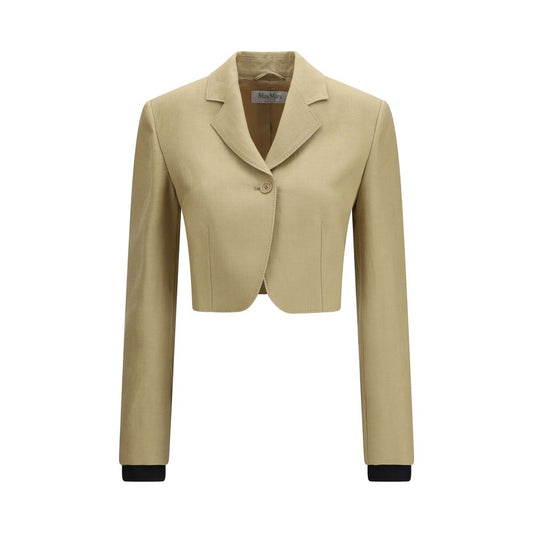 Max Mara Buono Beige Linen Denim Jacket