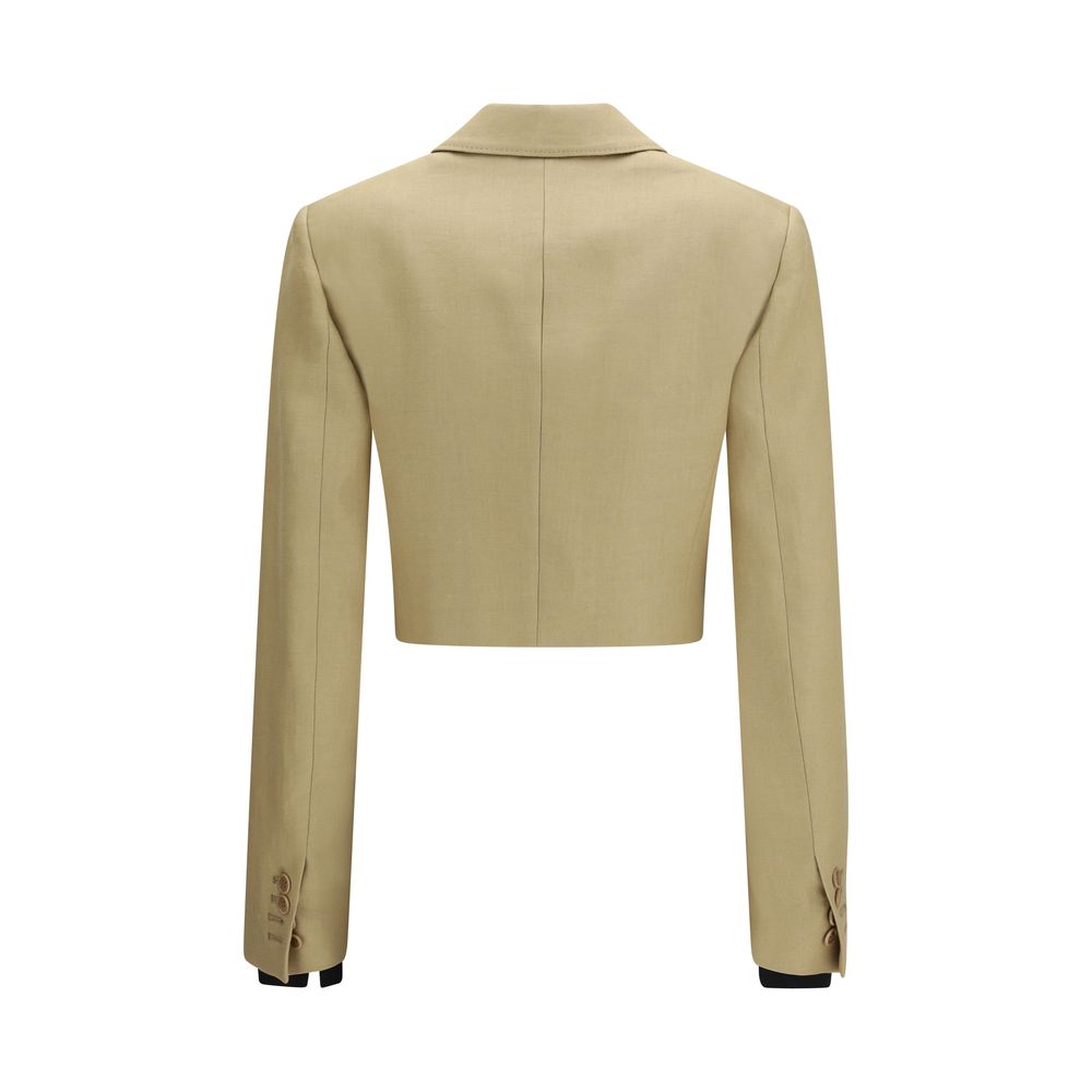 Max Mara Buono Beige Linen Denim Jacket
