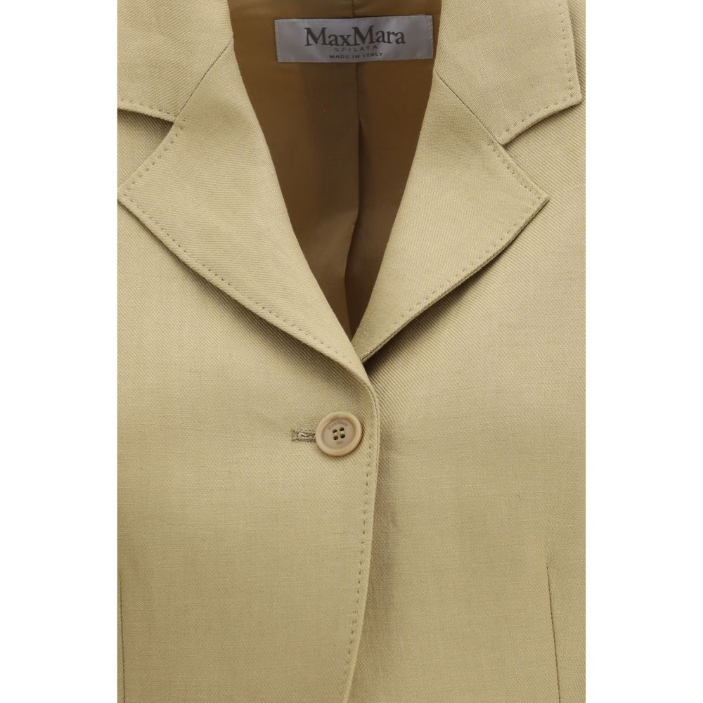 Max Mara Buono Beige Linen Denim Jacket