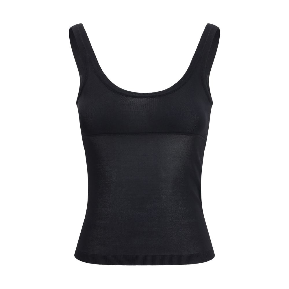 Max Mara Biada Wide Neckline Top in Black Viscose