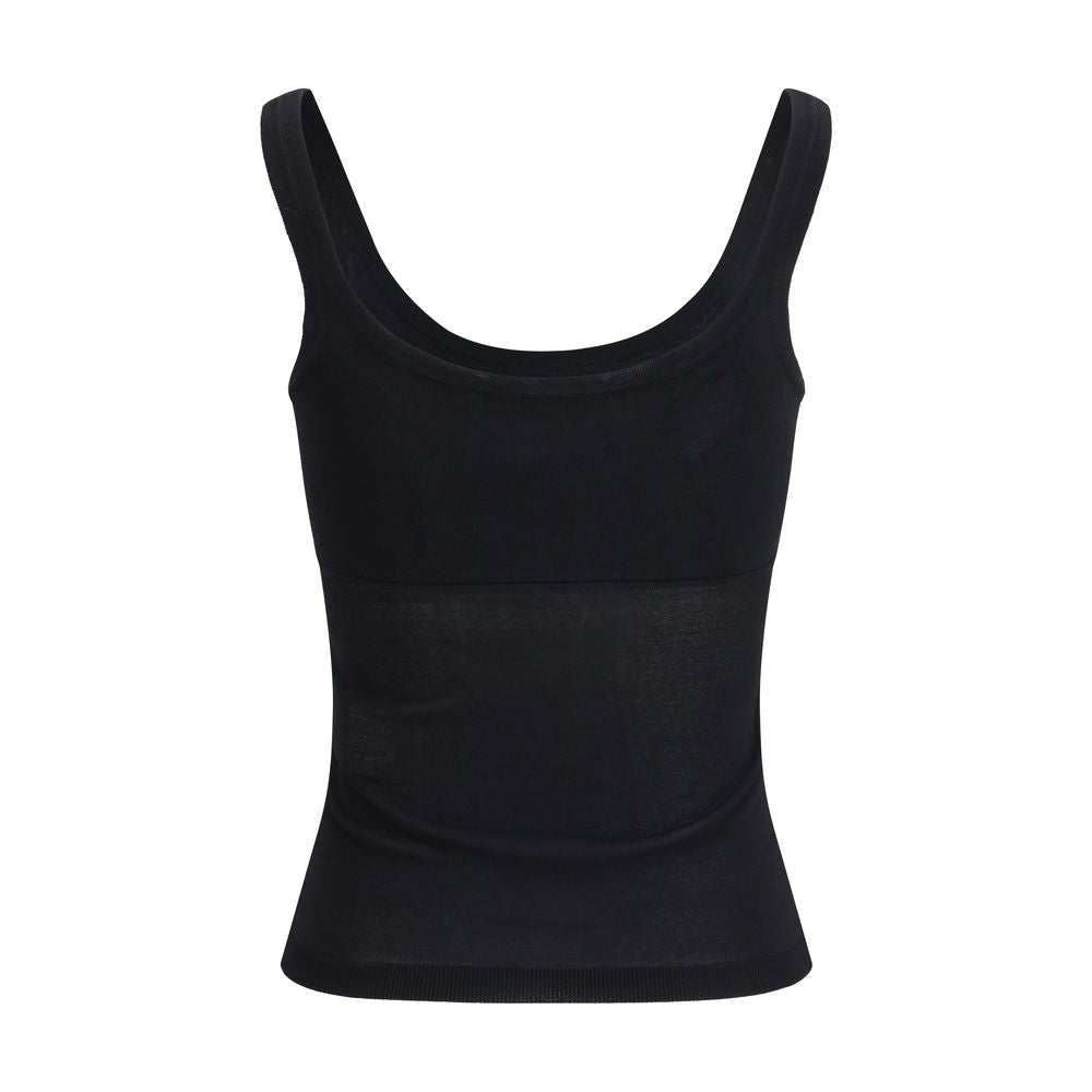 Max Mara Biada Wide Neckline Top in Black Viscose