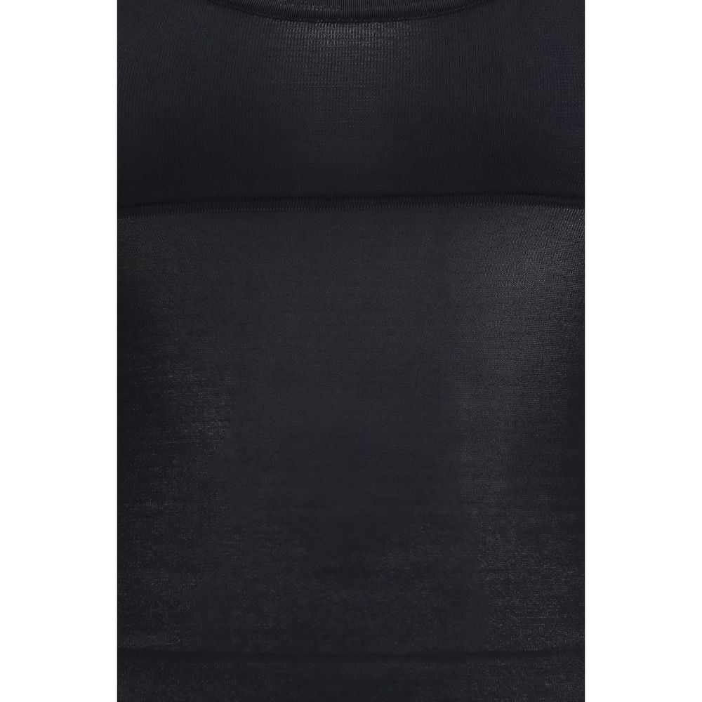 Max Mara Biada Wide Neckline Top in Black Viscose