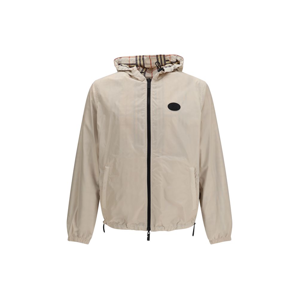 Burberry Beige & Check Reversible Hooded Jacket