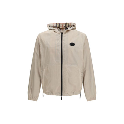 Burberry Beige & Check Reversible Hooded Jacket