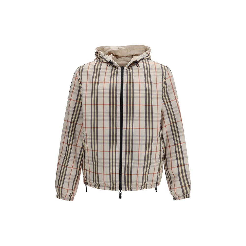 Burberry Beige & Check Reversible Hooded Jacket