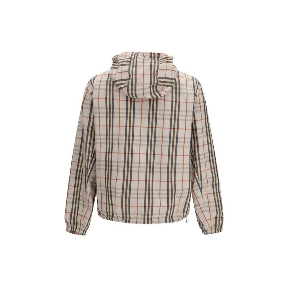 Burberry Beige & Check Reversible Hooded Jacket