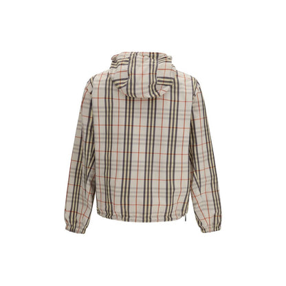 Burberry Beige & Check Reversible Hooded Jacket