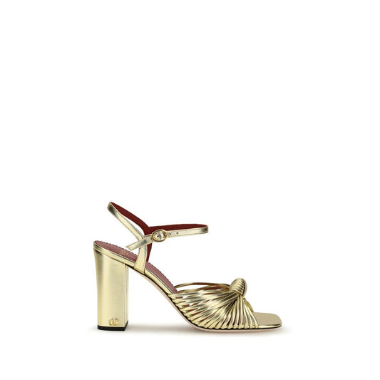 Valentino Garavani Gold Annet Metallic Leather Sandals